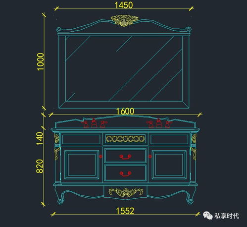 豪华浴室柜卫浴柜家具设计CAD